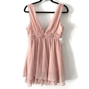 Love Tree dusty pink mini ruffle layered dress size M